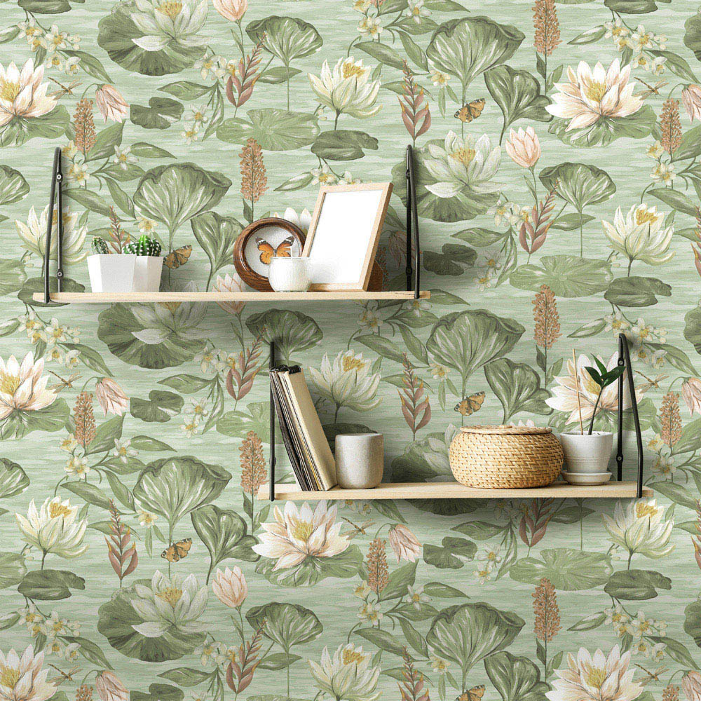 Holden Lily Pad Green Wallpaper Image 3