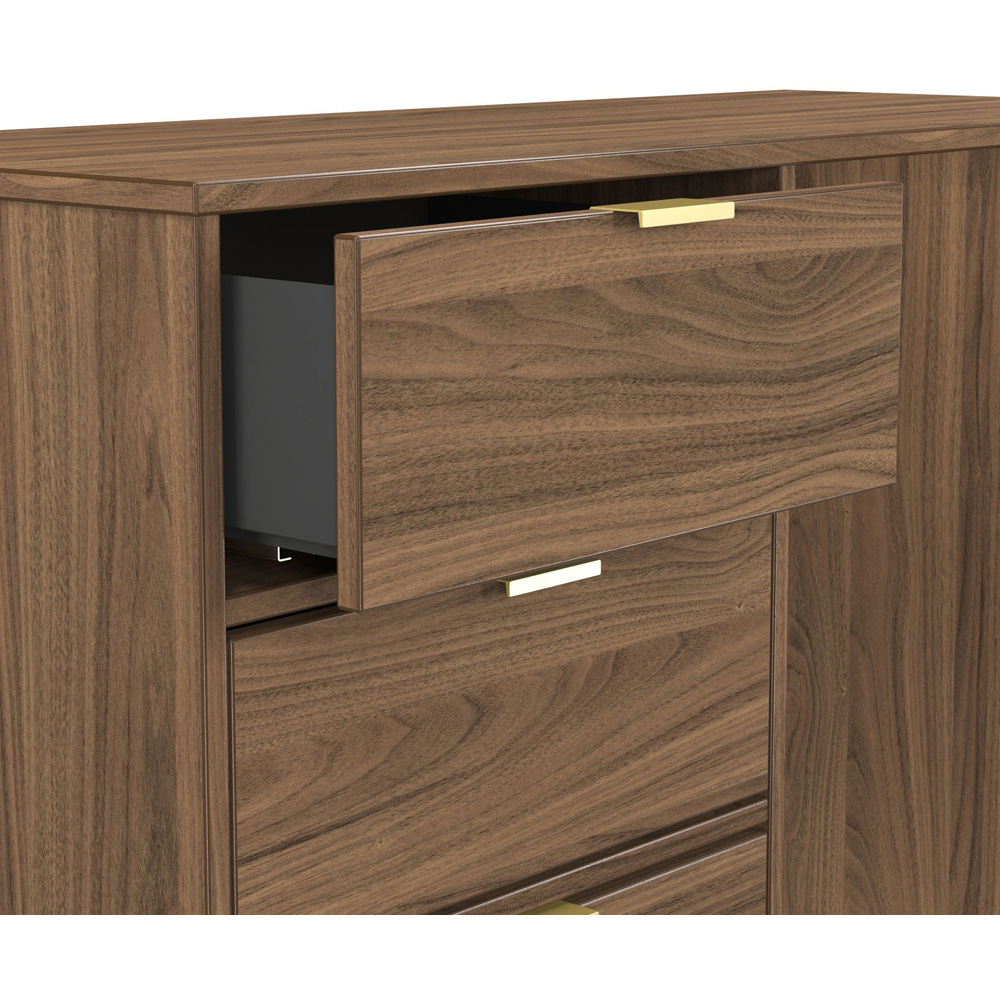 Crowndale Hong Kong 4 Drawer Carini Walnut Vanity Dressing Table Ready Assembled Image 6