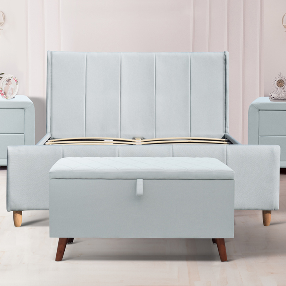 Brooklyn Blue Linen 4 Piece Bedroom Furniture Set Image 2