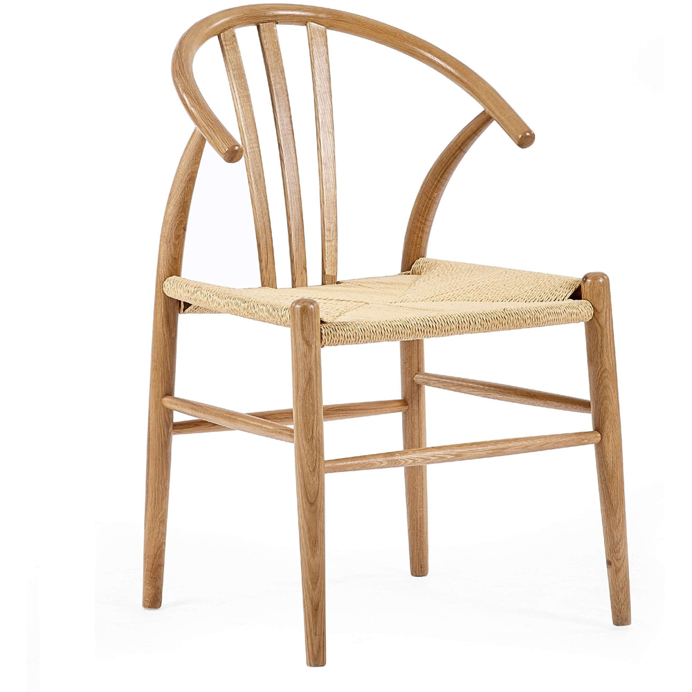 Julian Bowen Symi Set of 2 Natural Oak Dining Chair Image 3