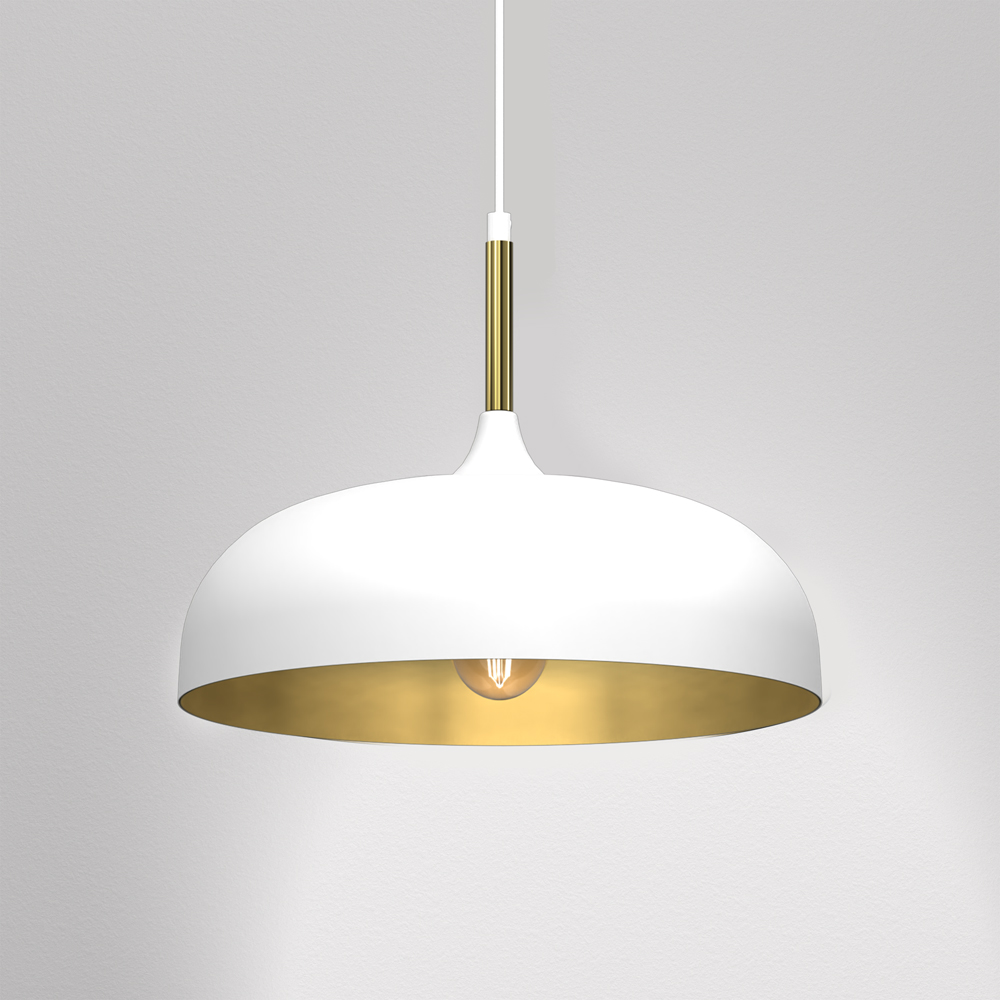 Milagro Lincoln White and Gold Pendant Light Image 2