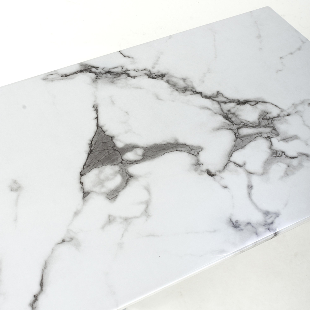 wilko Monaco Gold and White Marble Glass Console Table Image 7