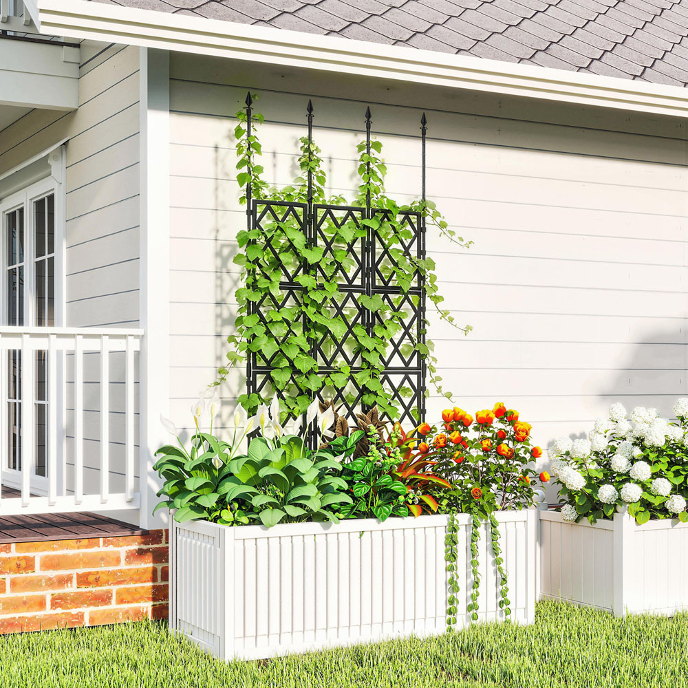 Outsunny Black Foldable Garden Trellis 85 x 197cm Image 4