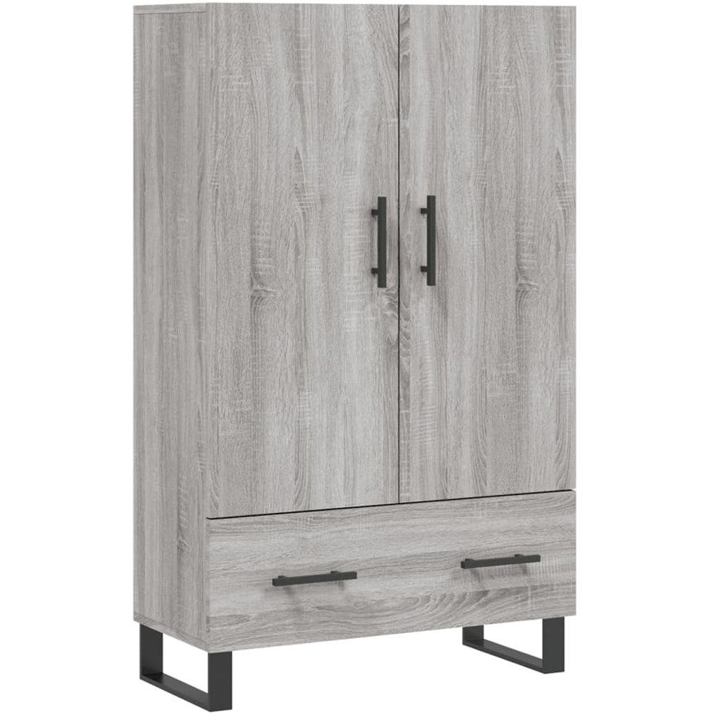 vidaXL 2 Door Single Drawer Grey Sonoma Highboard Image 2