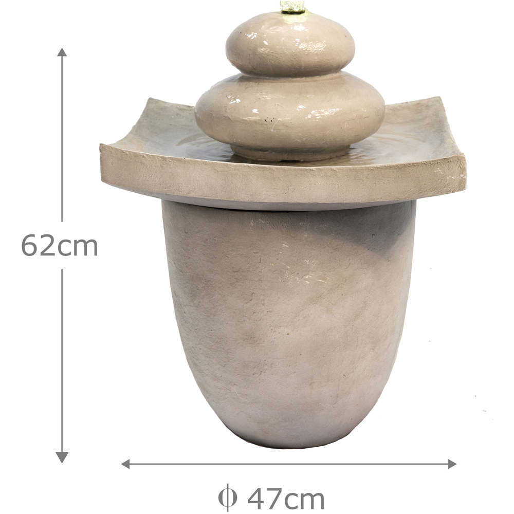 Teamson Home 2 Tier Outdoor Zen Stones Fountain with LED Light Image 6