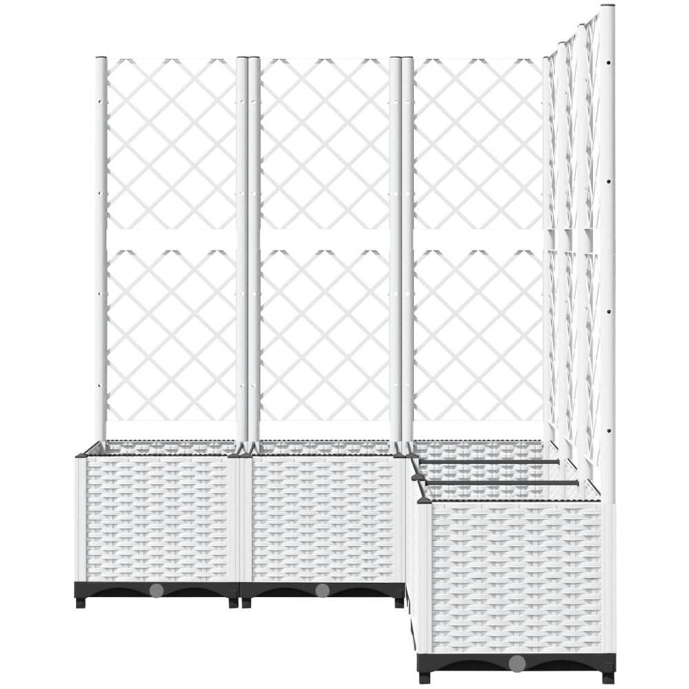 vidaXL White Polypropylene Garden Planter with Trellis 120 x 120 x 136cm Image 4
