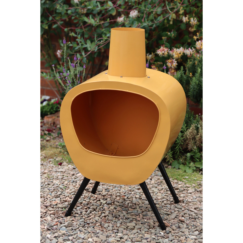 Gardeco Stella Extra Large Mid Century Retro Design Orange Chimenea Image 6