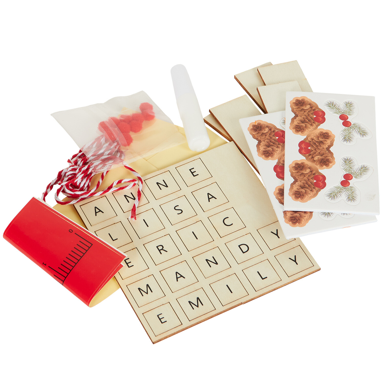 Personalise Your Own Letter Hangers Set - Wood and Red Image 7