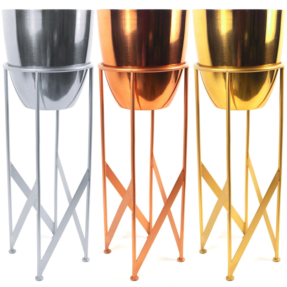 Botanik Copper Metal Plant Stand Planter with Stand 55 x 19cm Image 3