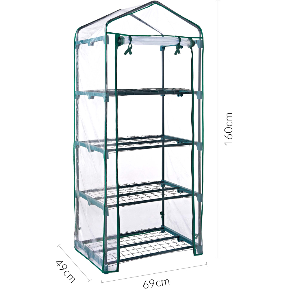 Gardenkraft 4 Tier Plastic PVC 2.3 x 1.6ft Greenhouse Image 9