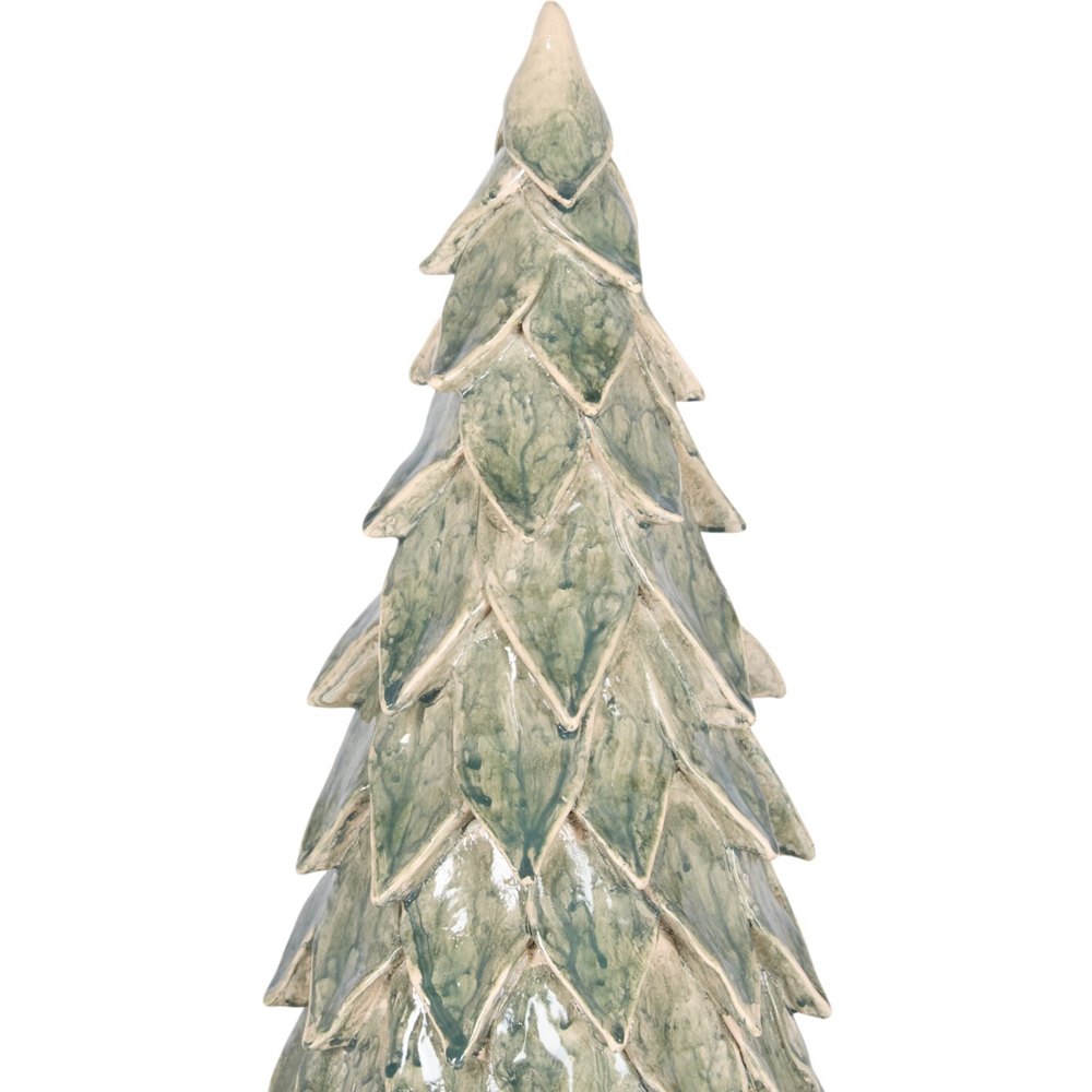 Glazed Green Leaf Tree Decoration Image 5