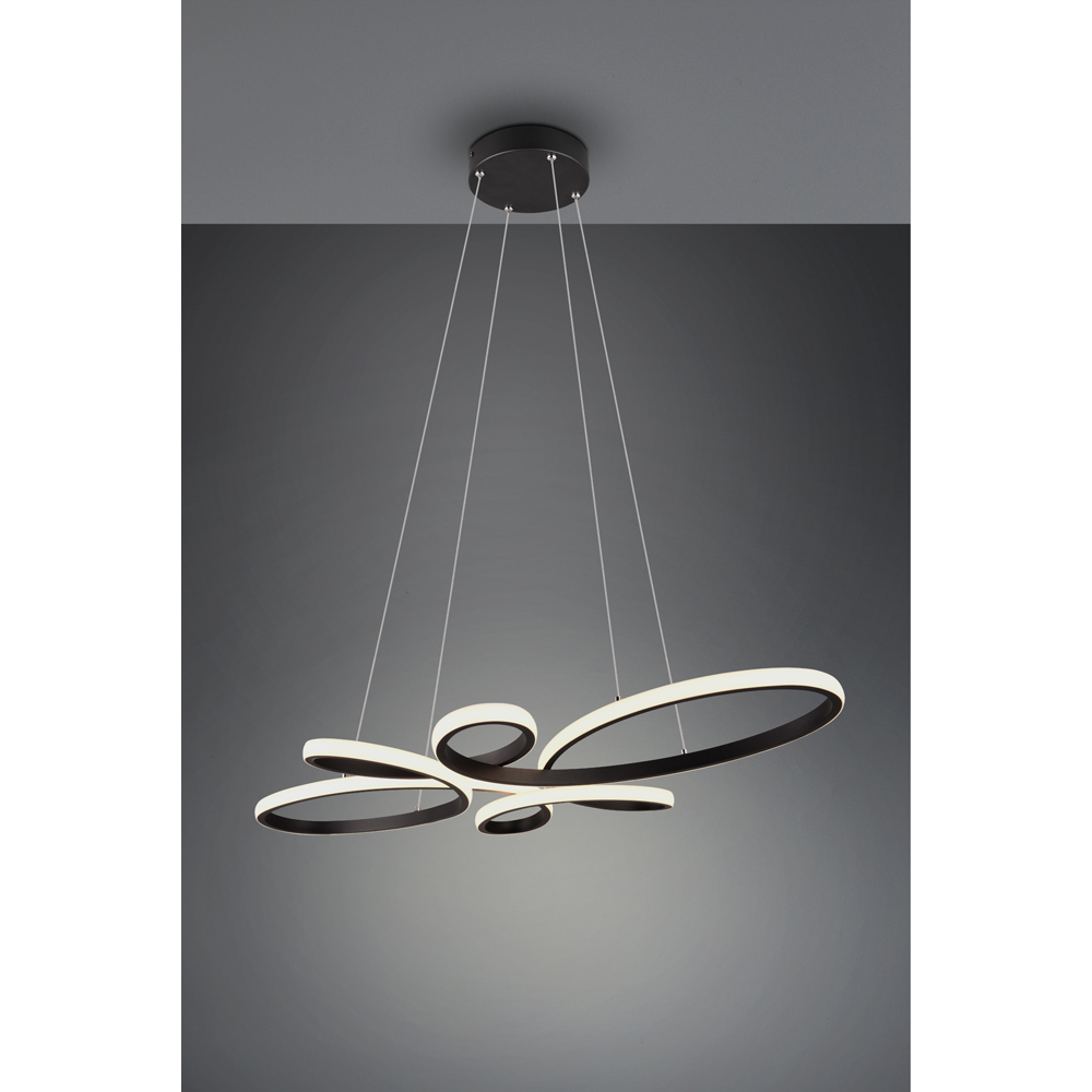 TRIO Fly Black Matt Integrated LED Ceiling Pendant Light Image 3