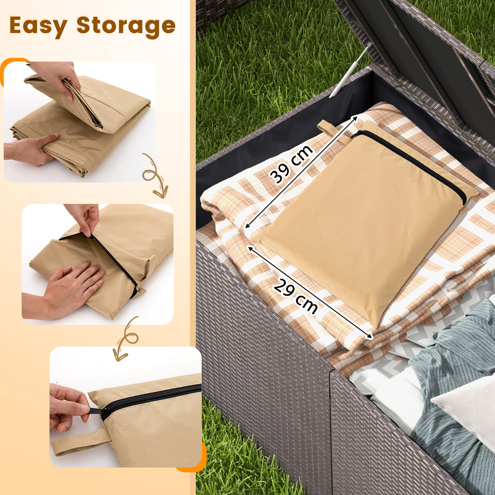Costway Beige Outdoor Patio Heater Cover with Zipper Image 8