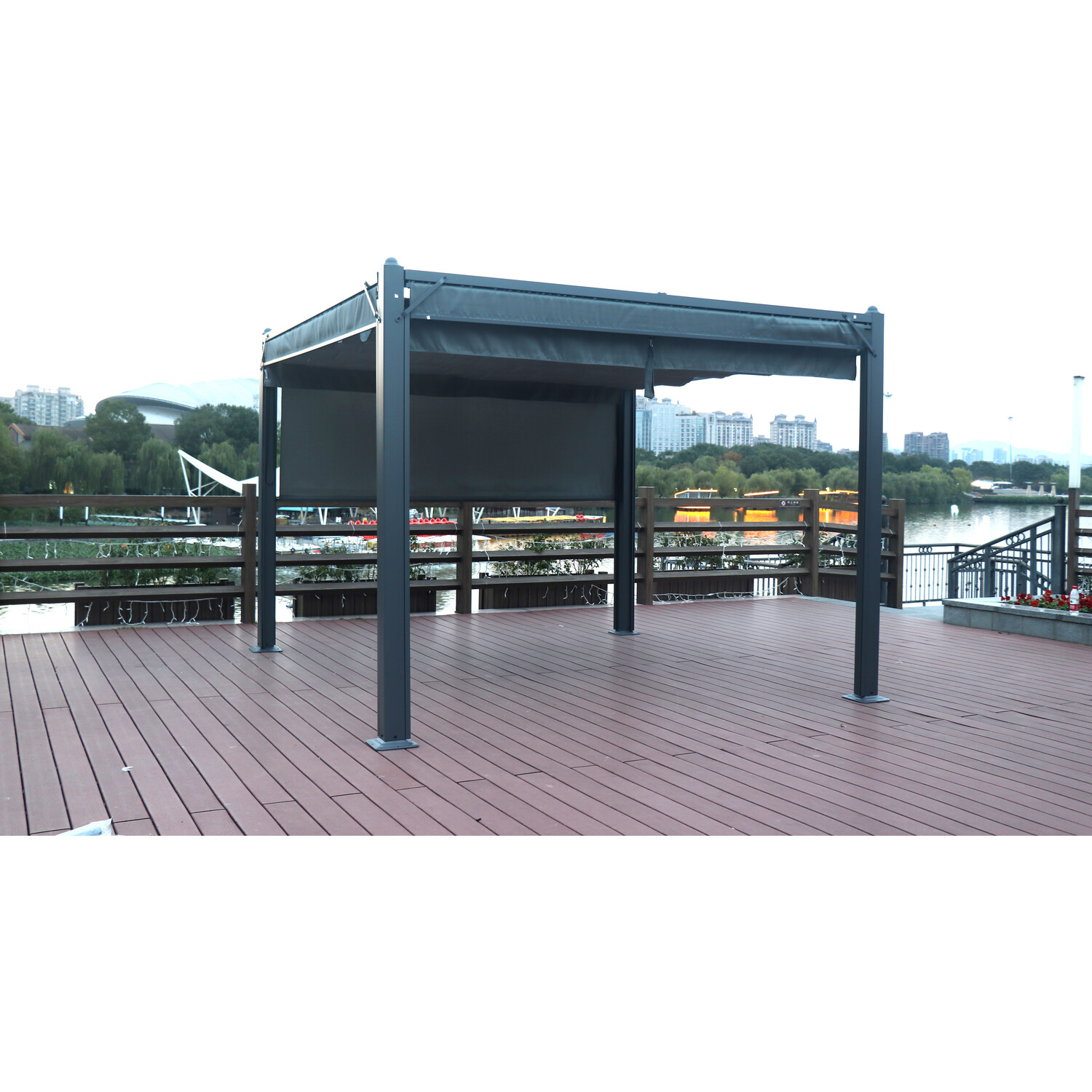 Naples Aluminum Pergola - Dark Grey / 400cm Image 10