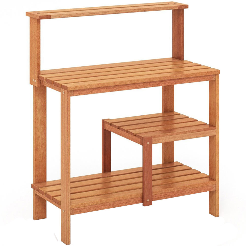 Costway Garden Potting Bench Table with Open Shelves Image 1