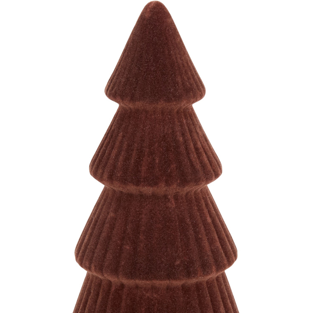 Flocked Tree Decoration Brown Image 2