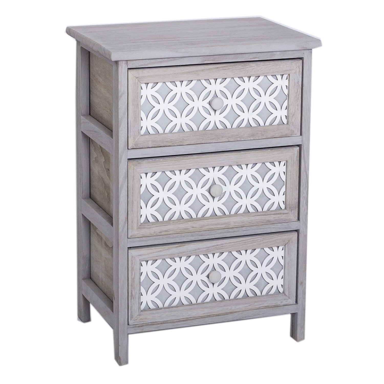 Elysian 3 Drawer Grey Storage Tower Image