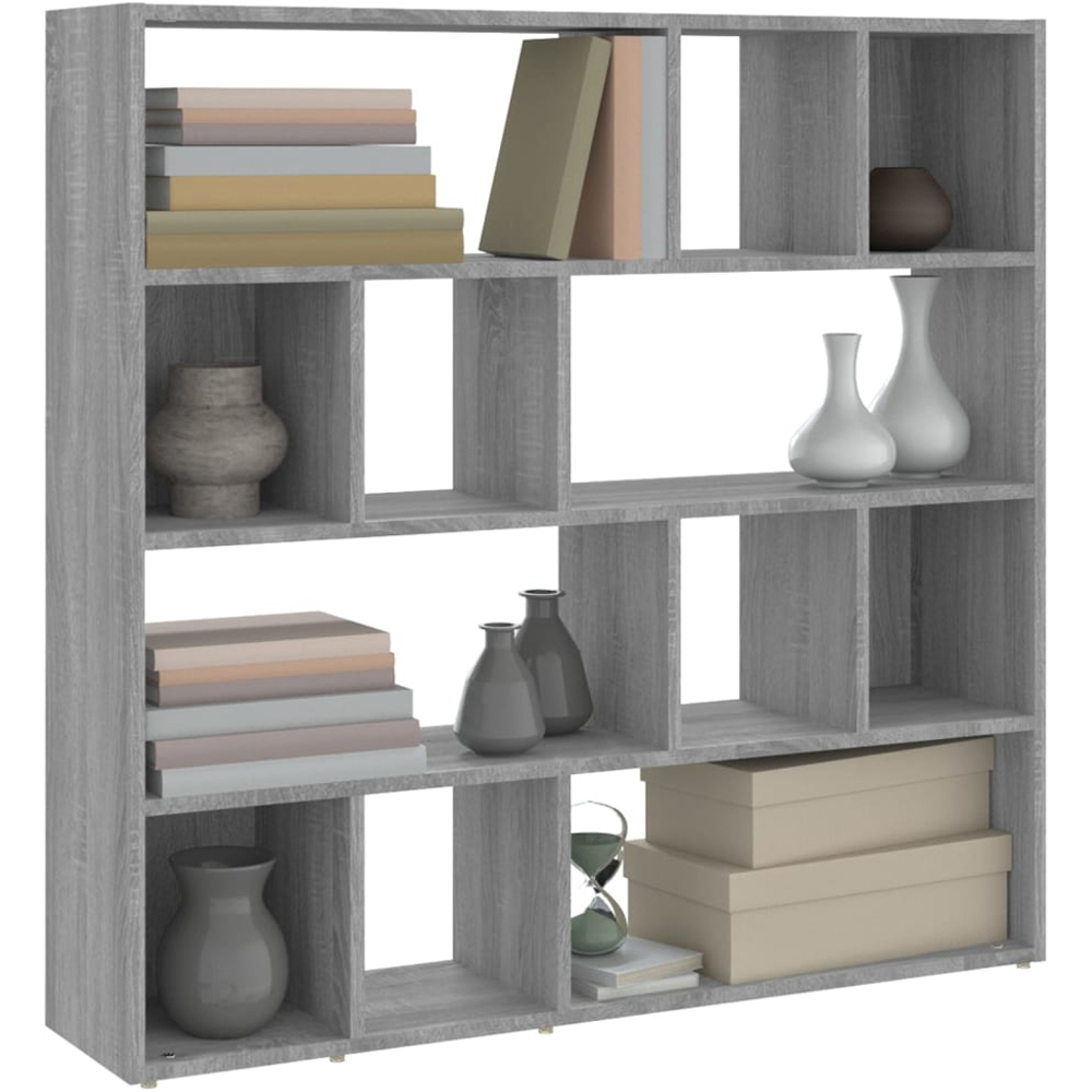 vidaXL 12 Shelf Grey Sonoma Bookcase Image 3
