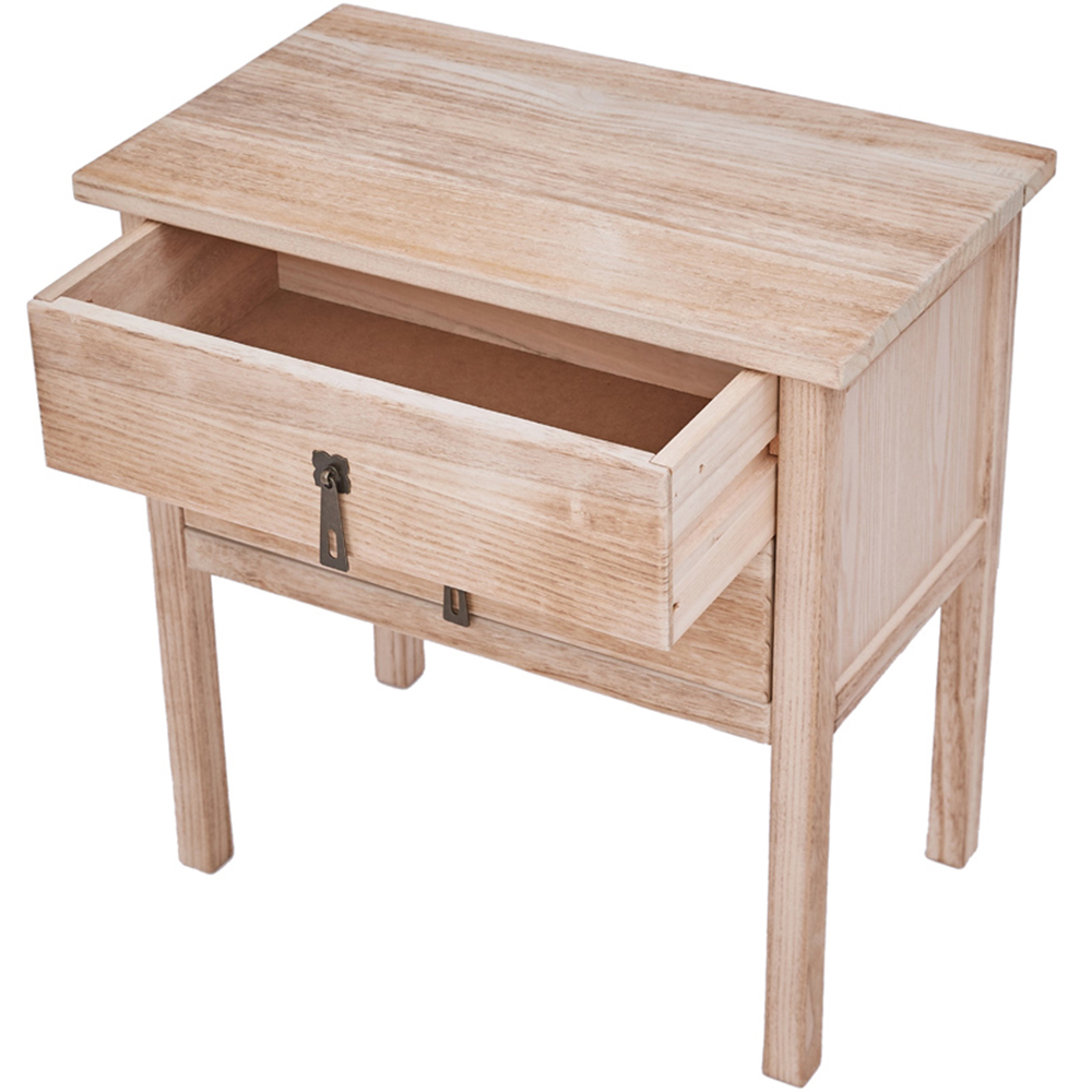 Portofino 2 Drawer Light Wood Bedside Table with Drop Handle Image 5
