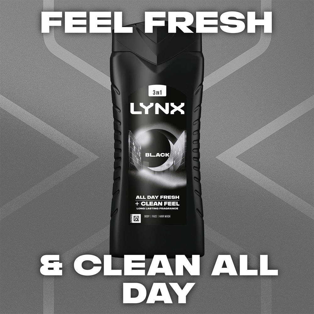 Lynx Black Frozen Pear and Cedarwood Fresh Charge Shower Gel 500ml 18 Pack Image 2
