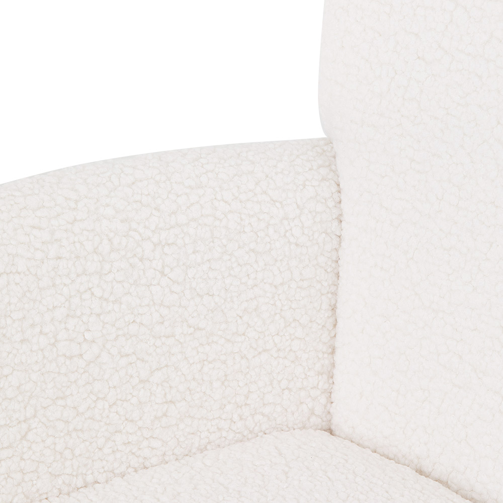 Living and Home White Sherpa Fleece Upholstered Leisure Chair Image 7