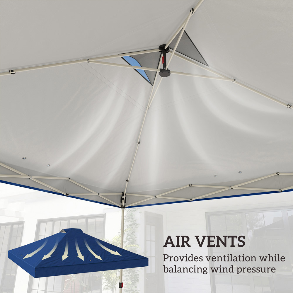 Outsunny 3 x 3m Blue Waterproof Gazebo Roof Replacement Cover Image 4