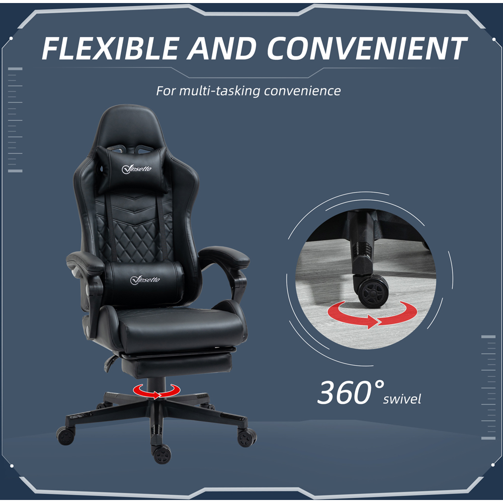 Portland Black PU Leather Swivel Gaming Chair Image 6