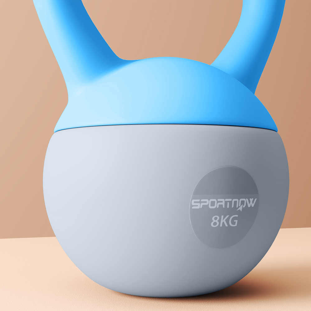 SPORTNOW Light Blue and Grey Soft Body Kettlebell with Non Slip Handle 8kg Image 4