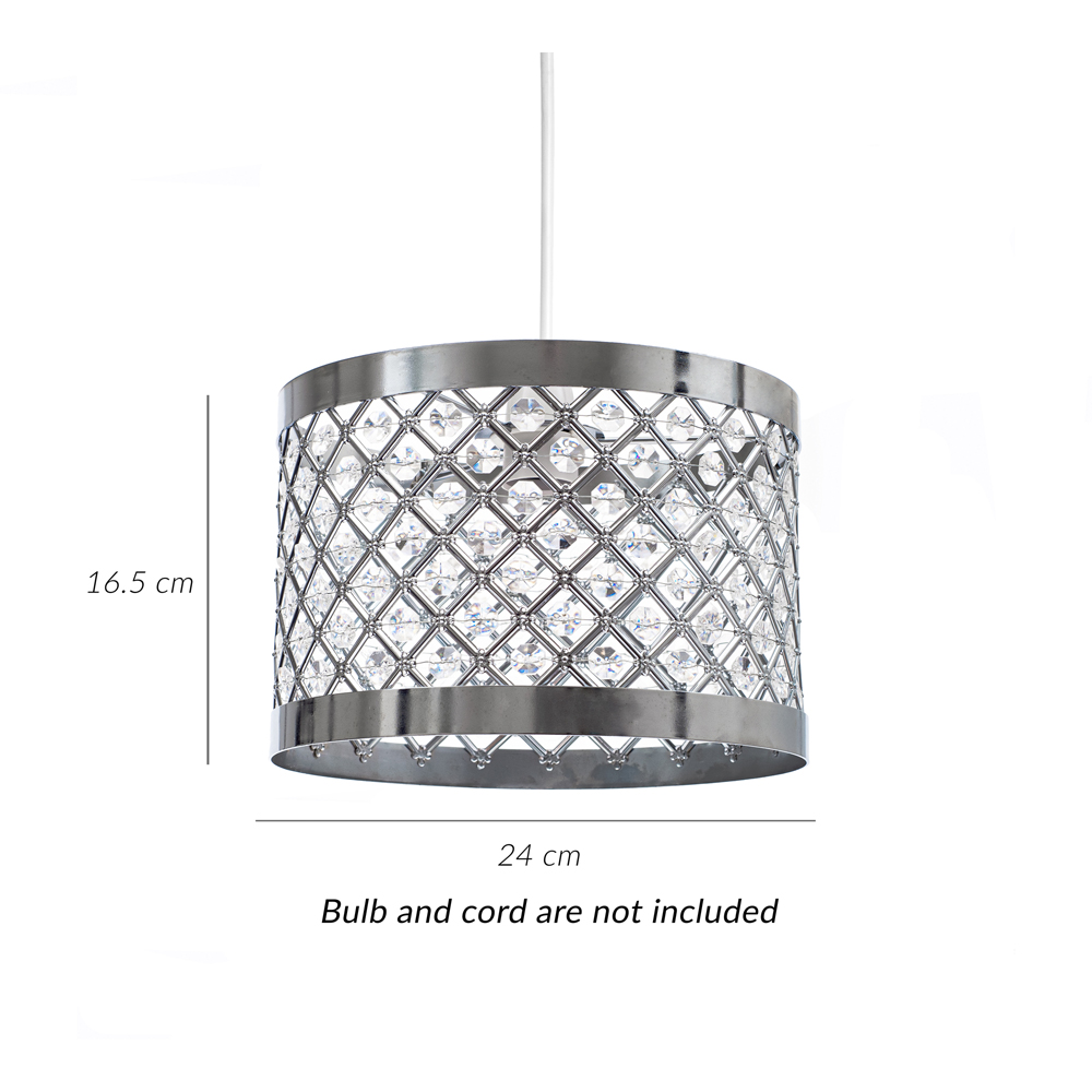 Innoteck Acrylic Moda Chrome Sparkly Ceiling Pendant Light Shade Image 5