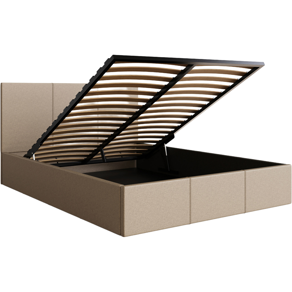 GFW Double Natural Fabric Ottoman Bed Image 5