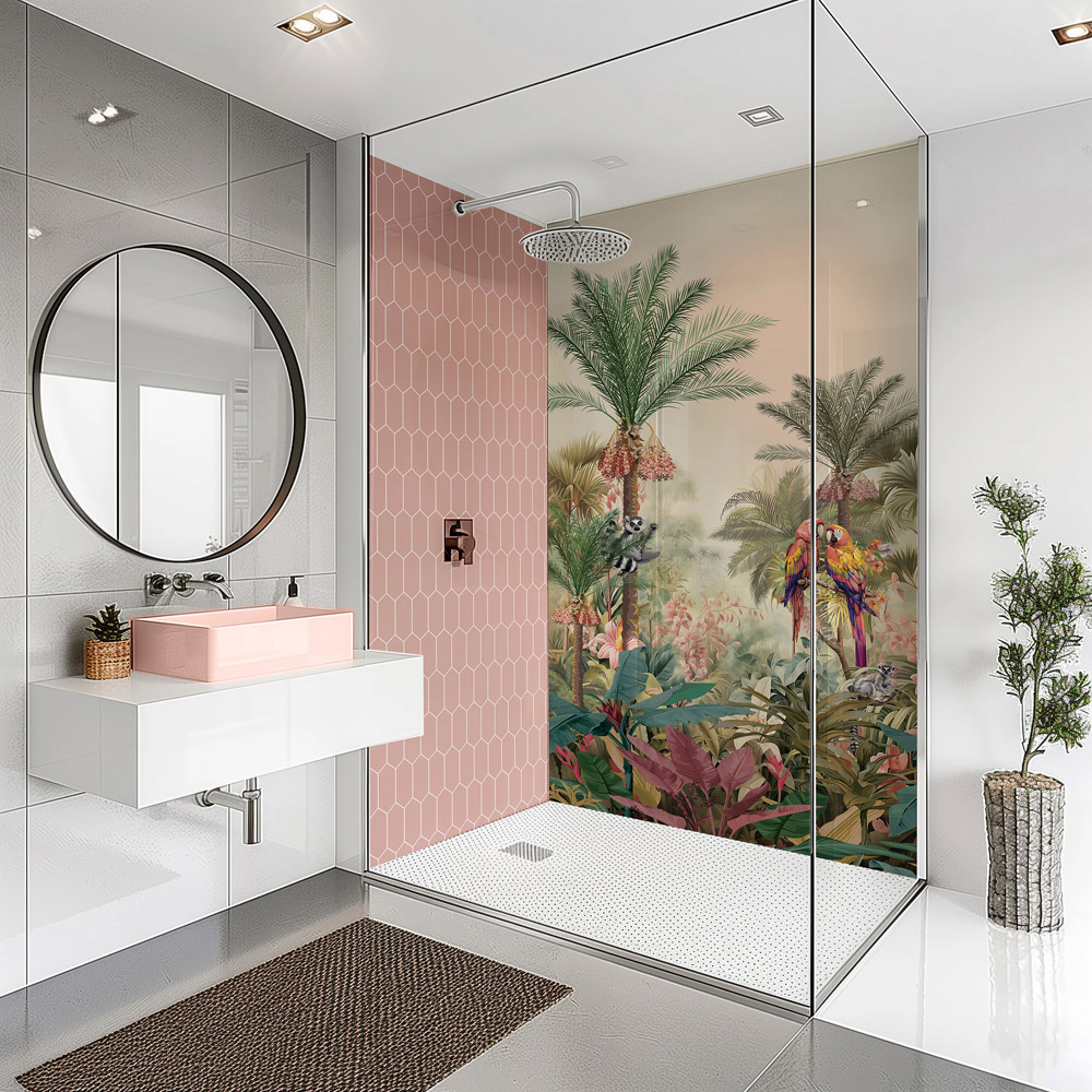 Splashbax Premium Artisan Tropical Oasis Di Bond Shower Panel 2400 x 800mm Image 4