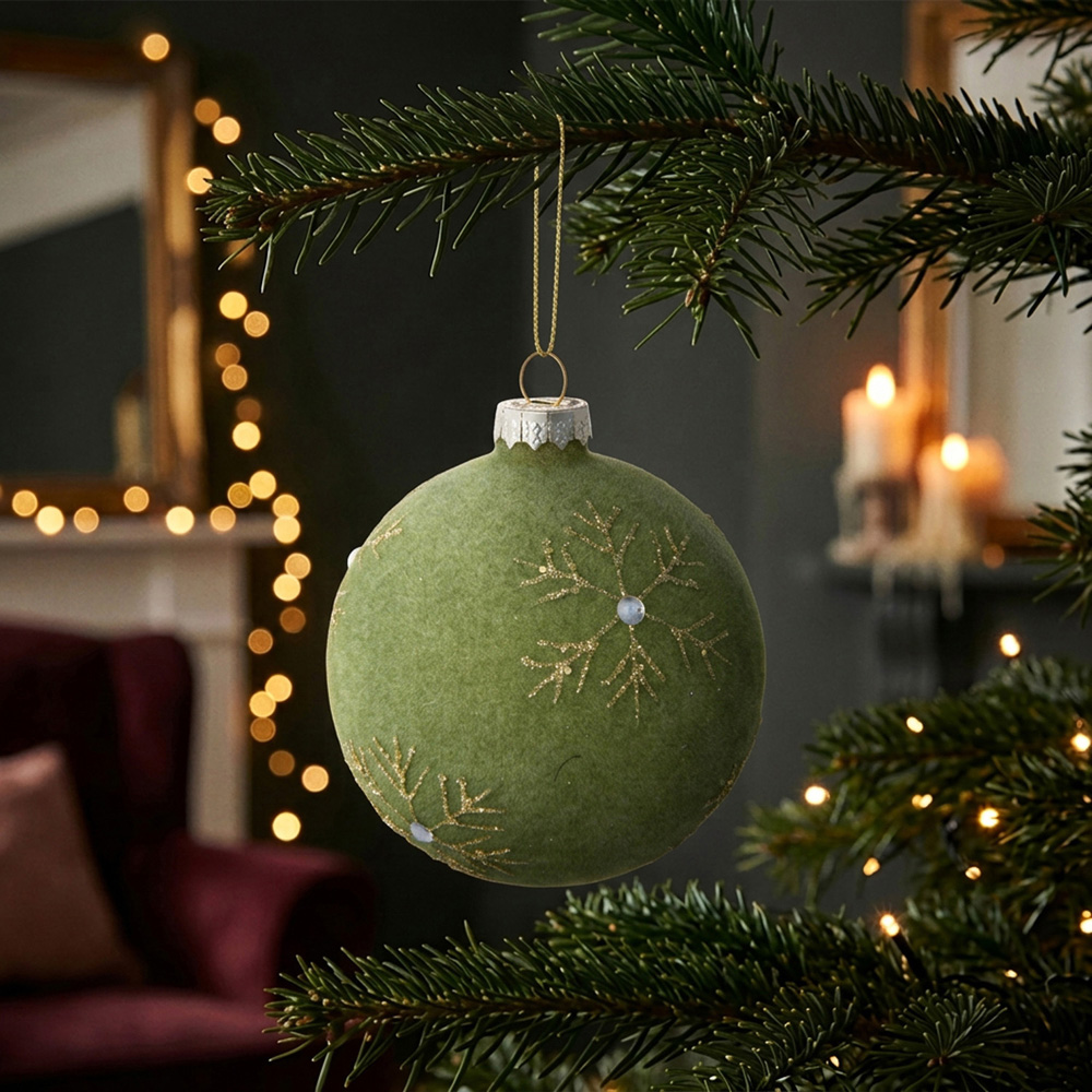 Flocked Patterned Bauble Image 2