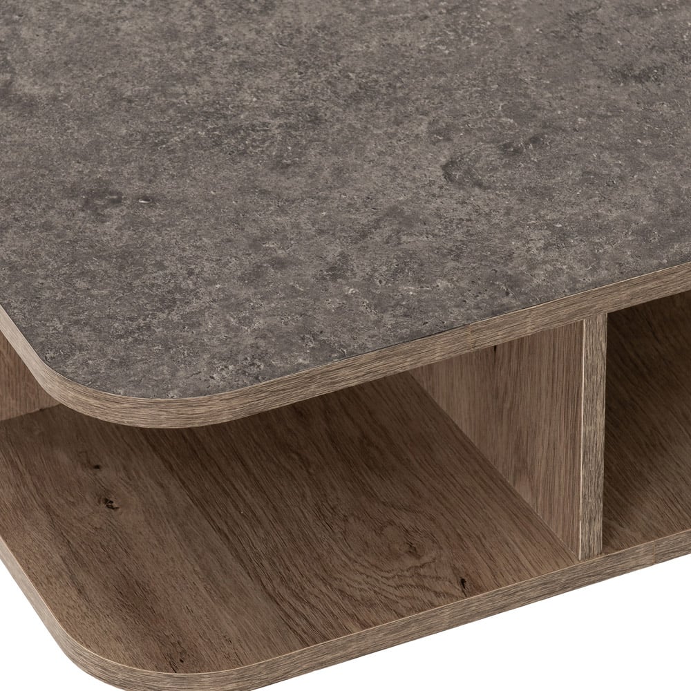 Seconique Saxton 2 Shelf Grey and Medium Oak Effect Side Table Image 4