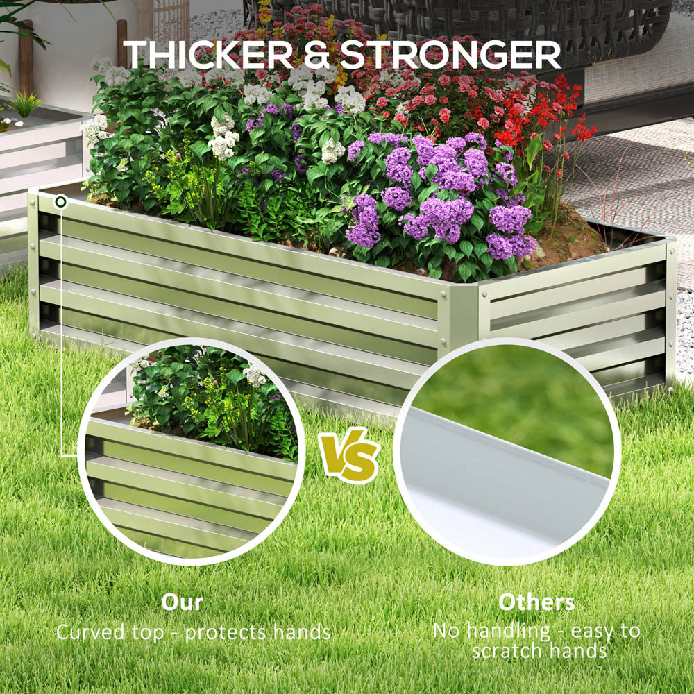 Outsunny Silver Raised Garden Bed 120 x 60 x 30.5cm Image 7