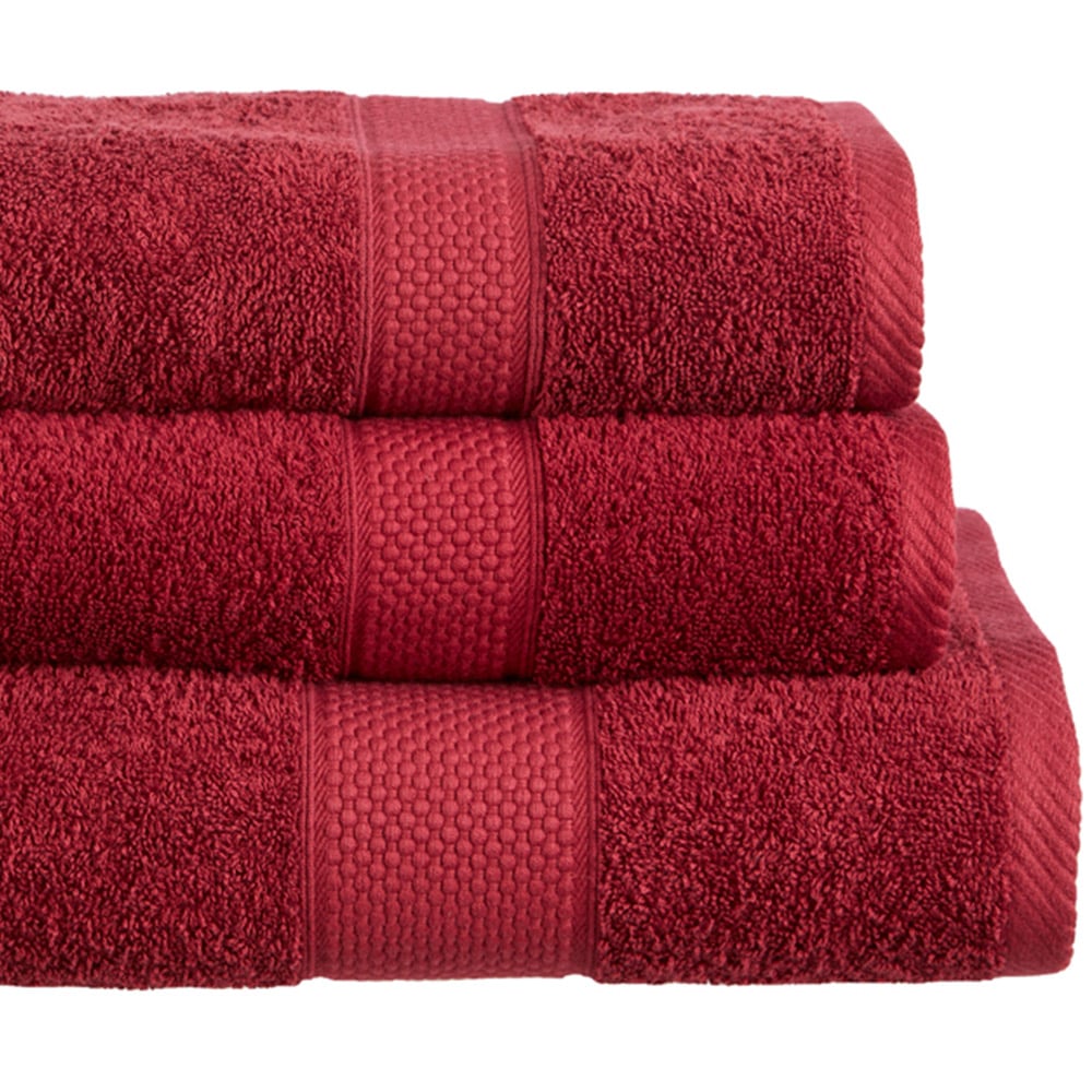 Imperial Hotel Quality Burgundy Combed Cotton Turkish Bath Mat Image 2