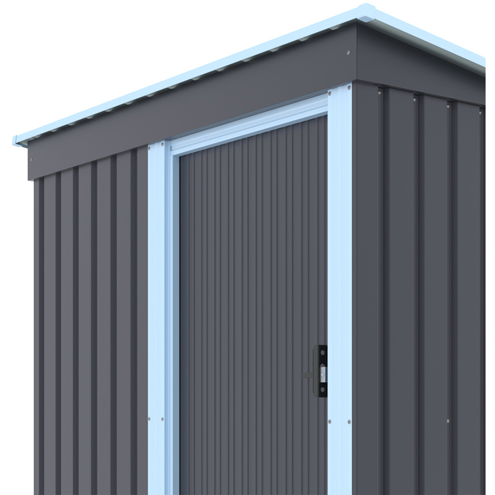 Living and Home 3 x 5ft Black Metal Garden Storage Shed with Lockable Door Image 5