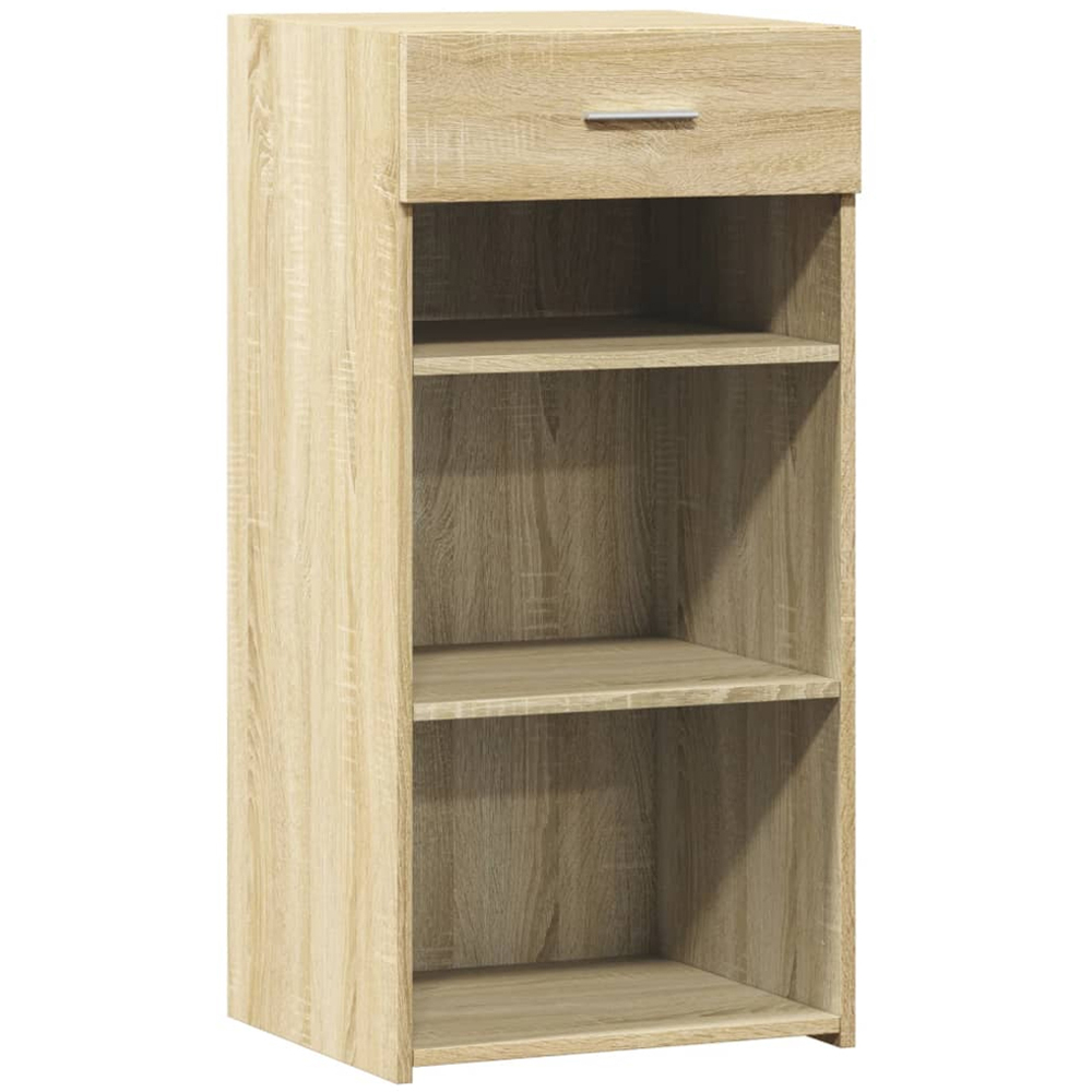 vidaXL Single Drawer 3 Shelf Sonoma Oak Slim Sideboard Image 2