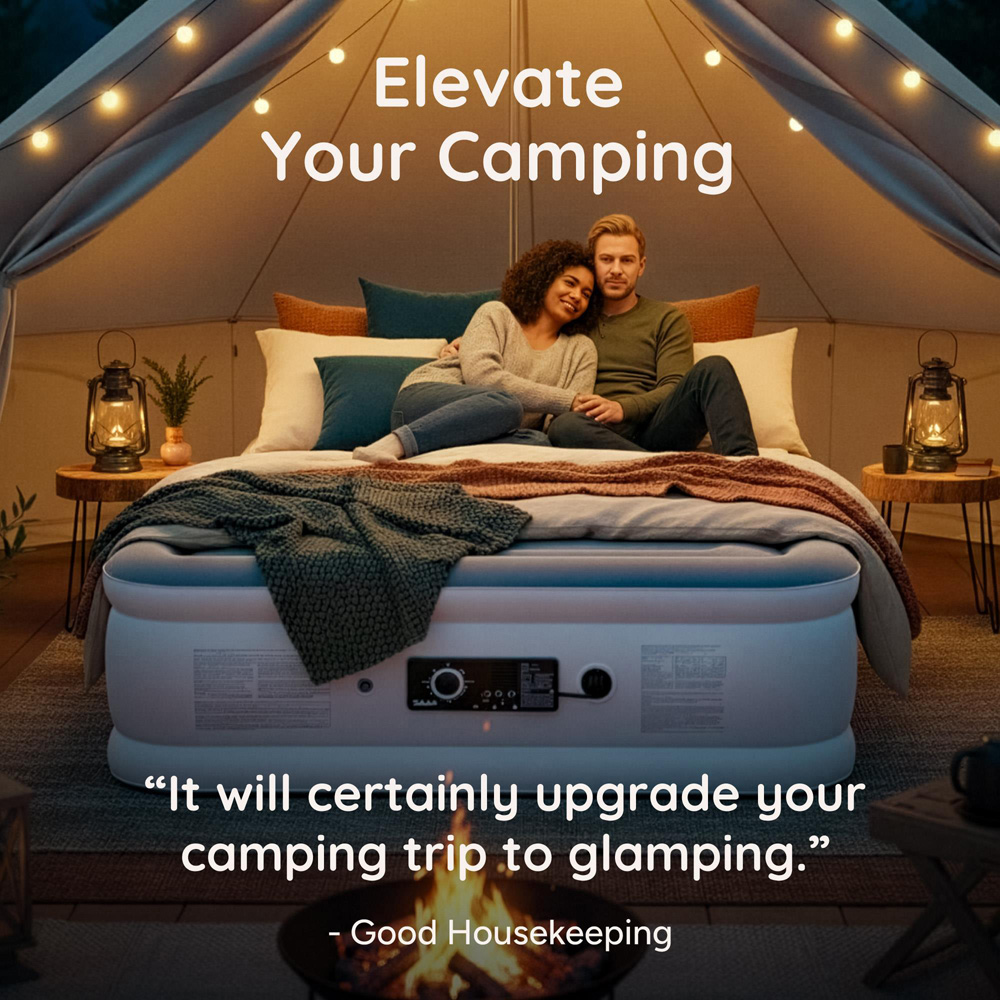 Huddle Double Never Deflate Airbed with Dual-Action Pump Carry Bag and USB Plug Image 7