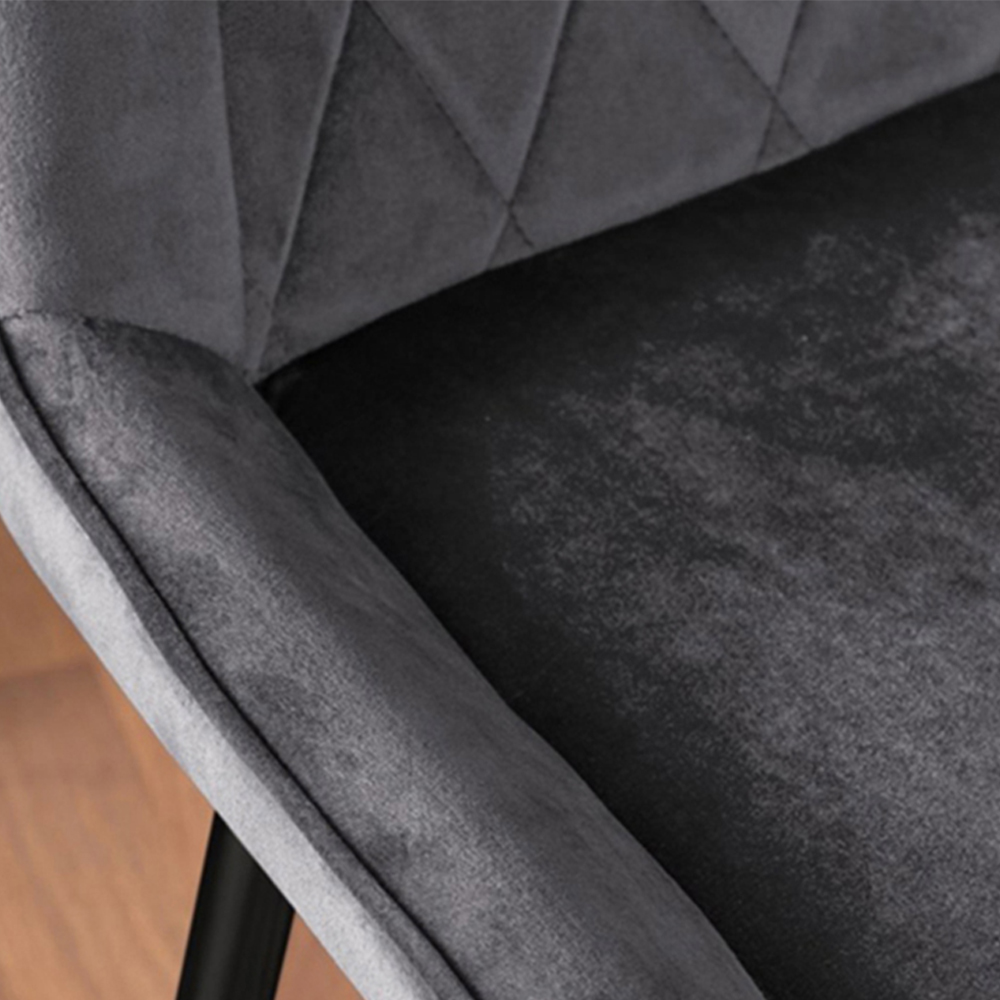 Furniturebox Molini Cesano 6 Seater Dining Set Black High Gloss and Grey  Image 8