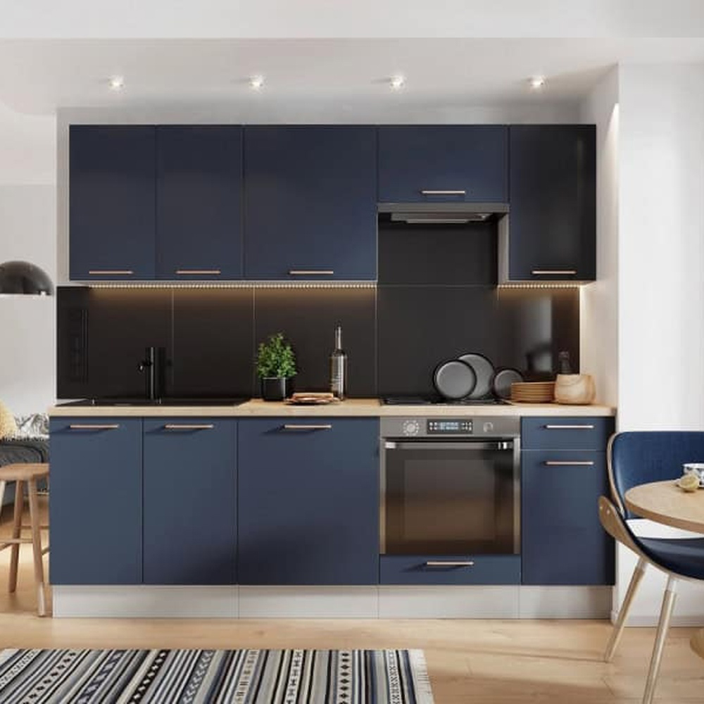 Impact Furniture Nora Midnight Blue Kitchen Cabinet Set of 8 Image 8