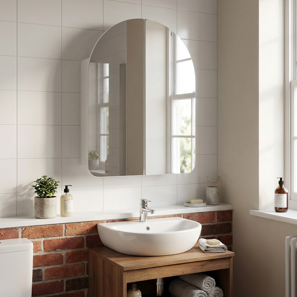 Mayfair Arch Mirror Cabinet White Image 5
