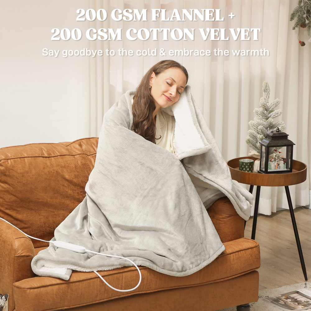 HOMCOM Grey 10 Heat Level Electric Blanket Image 8