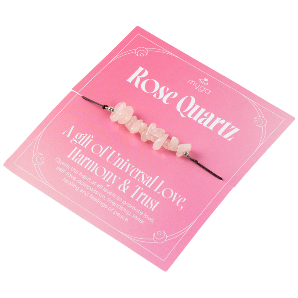 Myga Rose Quartz Gemstone Chip Bracelet Image 1