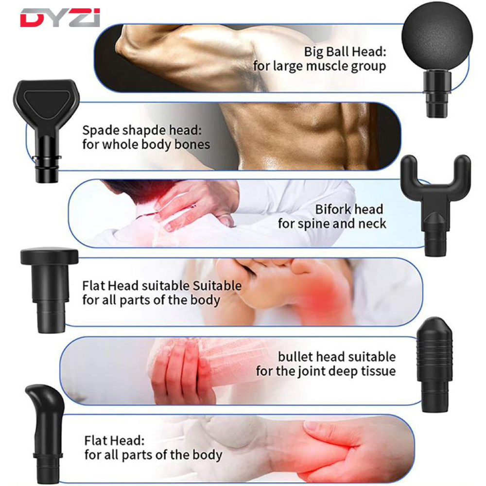 Dyzi Handheld Muscle Massage Gun with 6 Heads Image 3