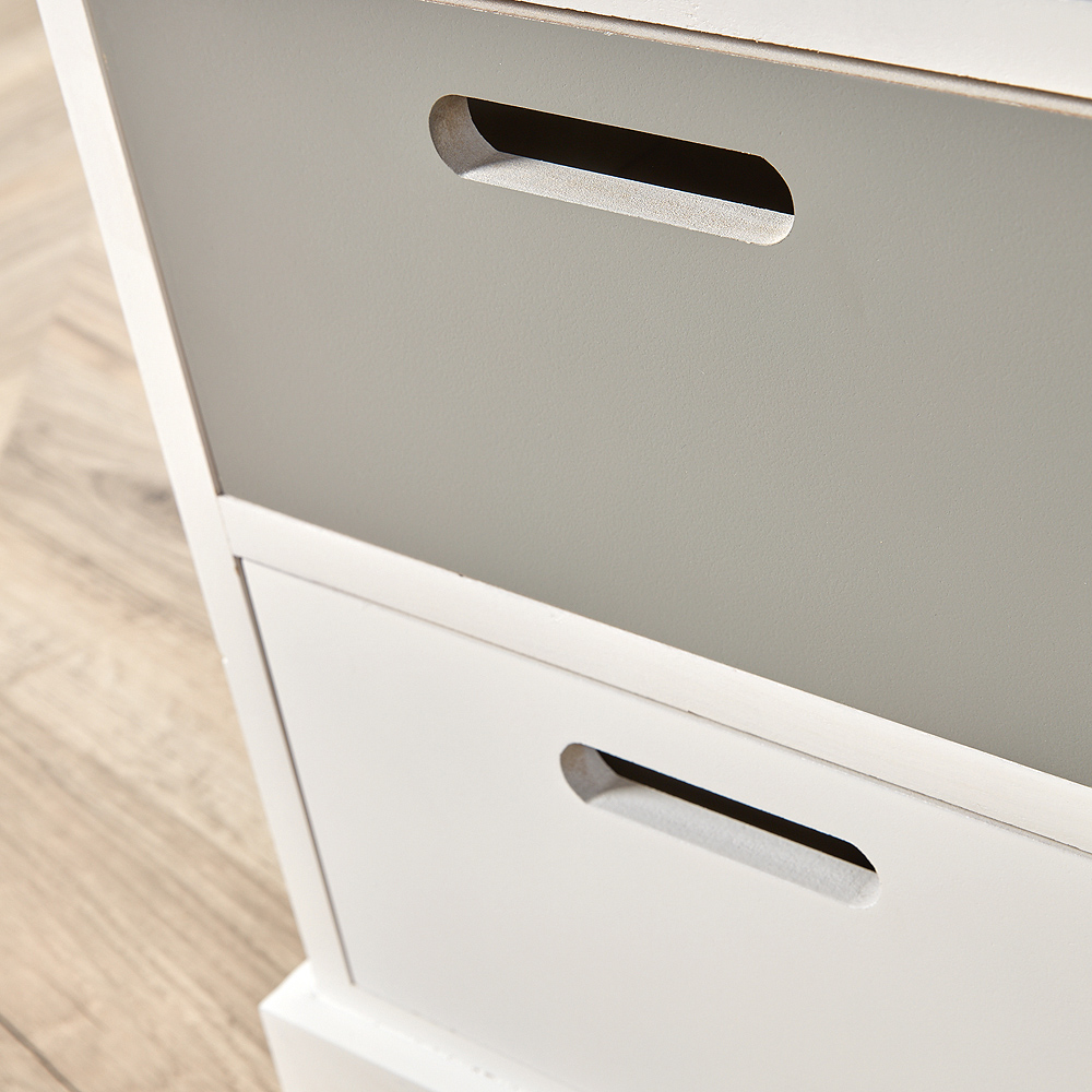 Home Source Ullswater 3 Drawer White and Grey Storage Unit Image 6