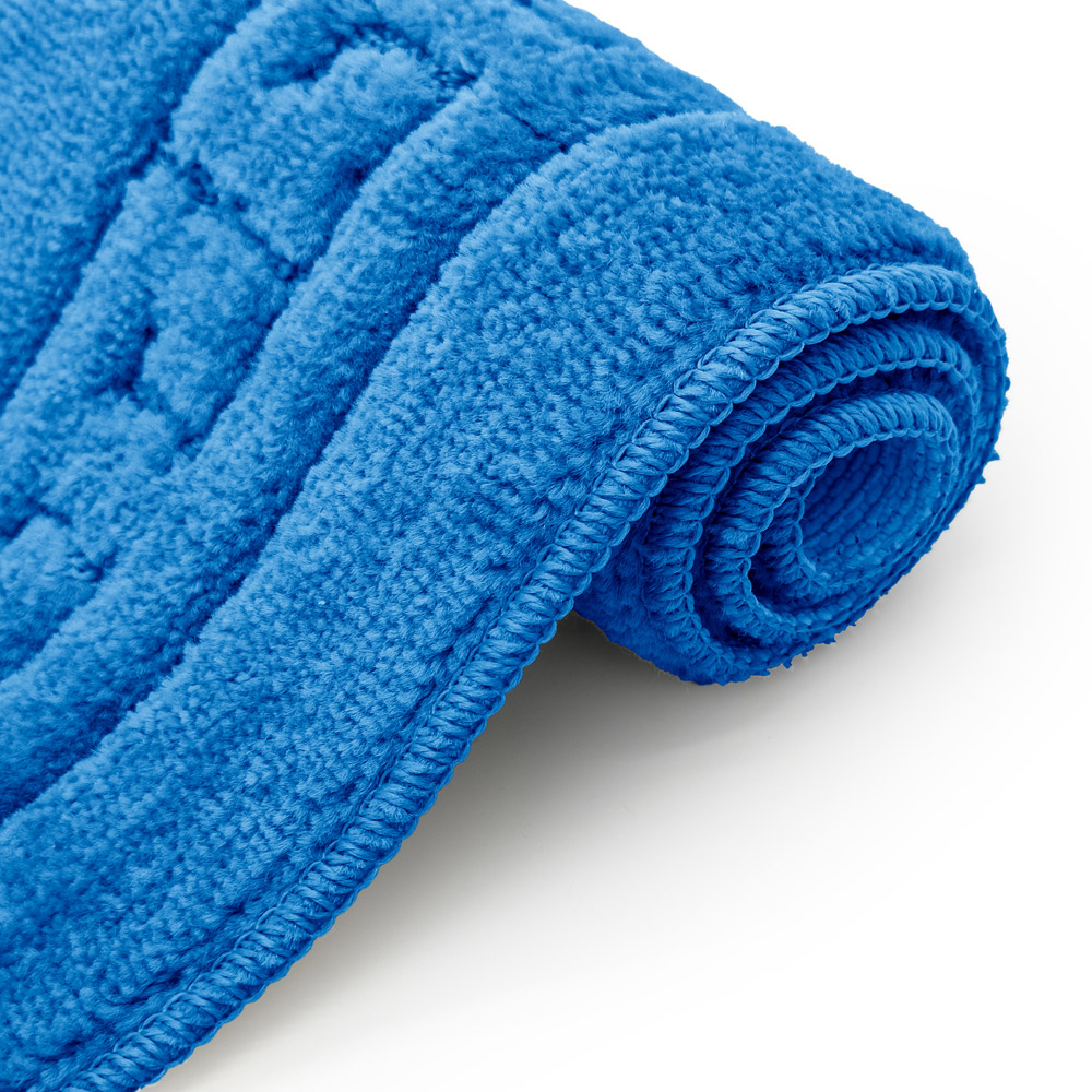 Velosso Greek Key Blue Bath Mat Set Image 3