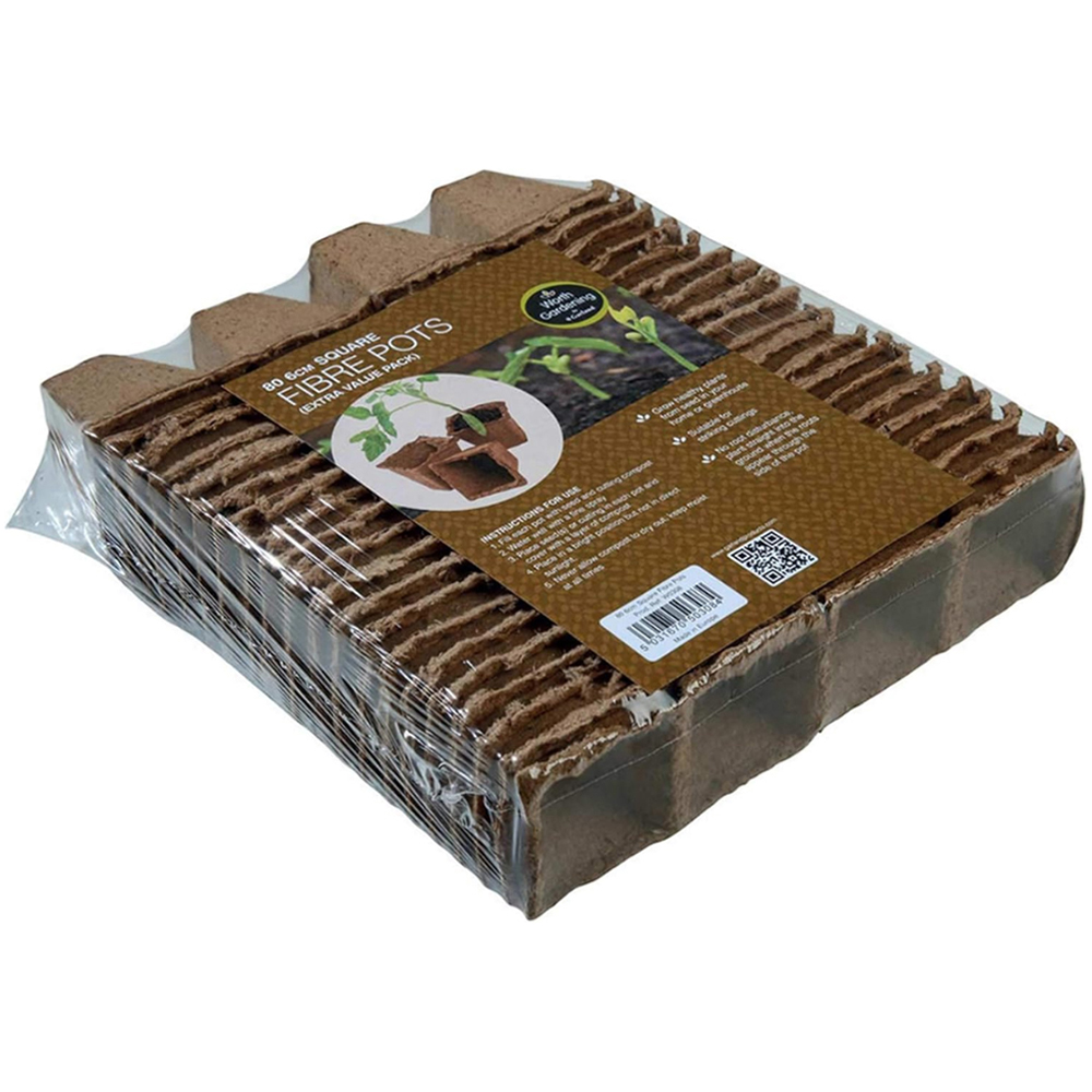 Garden Gear Square Fibre Pot 6cm 80 Pack Image