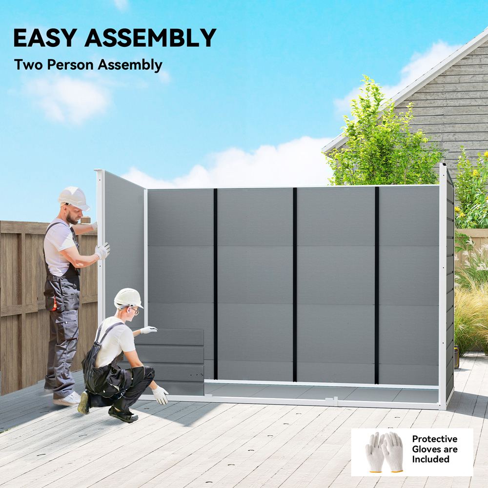 Outsunny 10 x 4ft Grey Pent Garden Shed with Built-In Floor Image 6