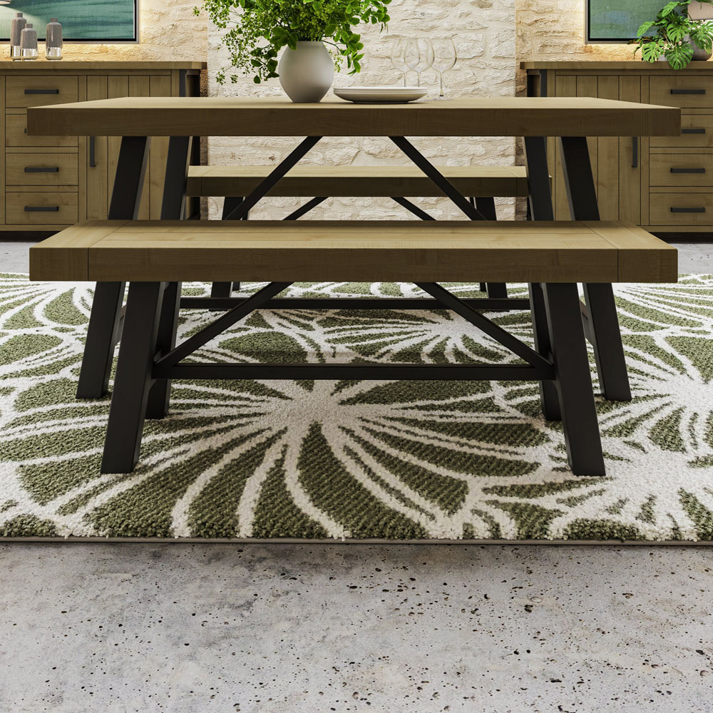 FWStyle Lowry Industrial Dining Bench Image 6