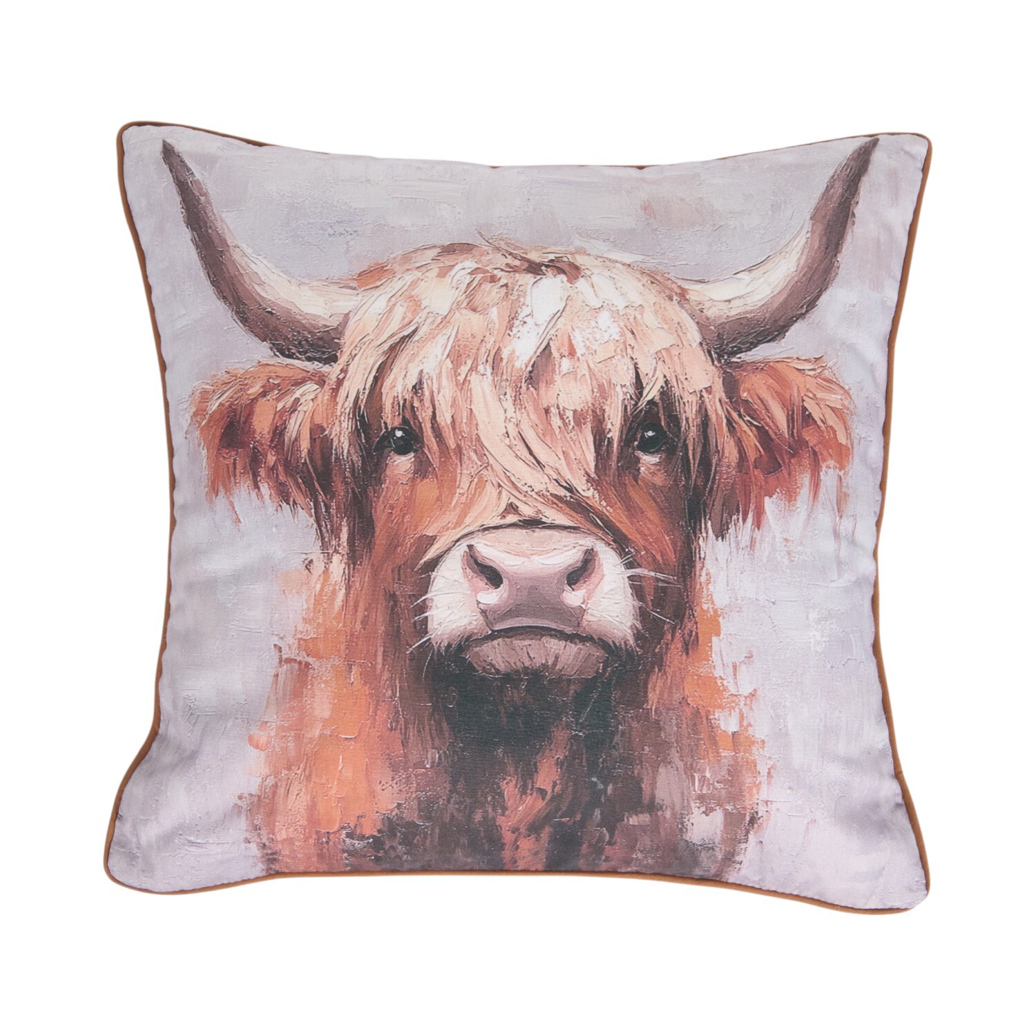 Ada Ingram Highland Cow Cushion Brown Image 1
